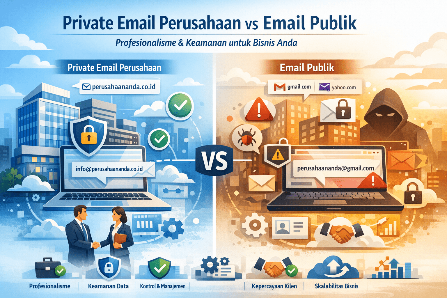 Private Email Perusahaan vs Email Publik: Investasi Kecil untuk Profesionalisme dan Keamanan Besar