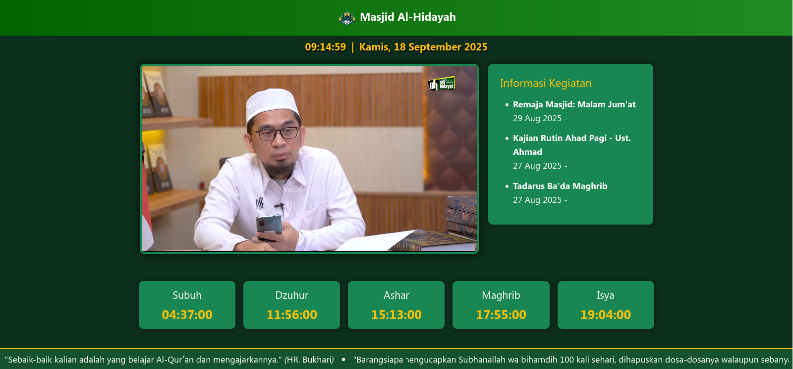 Aplikasi Display Informasi Masjid